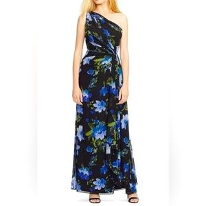 Ralph Lauren Women’s One Shoulder Floral Print Gown Dress Size 2 Evenings Dress